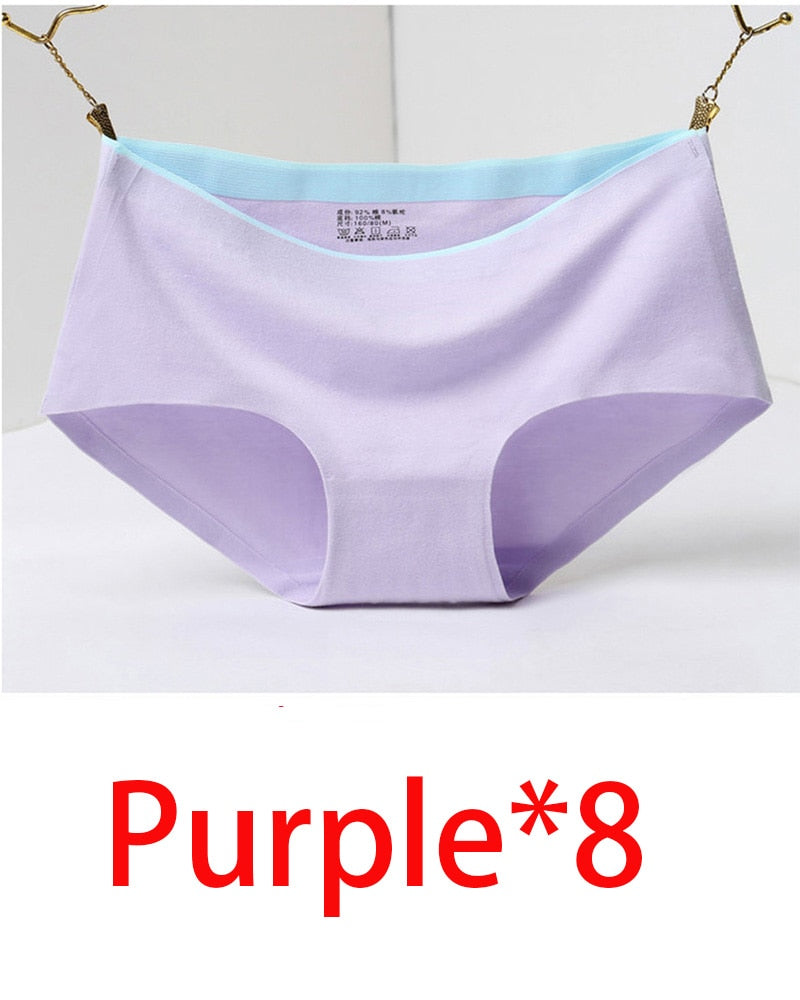 8Pcs Briefs for Women fashion sexy woman panties Solid seamless underpants  cpanties for women cotton underwear girl knickers